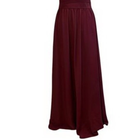 Bill Levkoff Burgundy Wine Chiffon A-line Gown - Picture 2 of 4